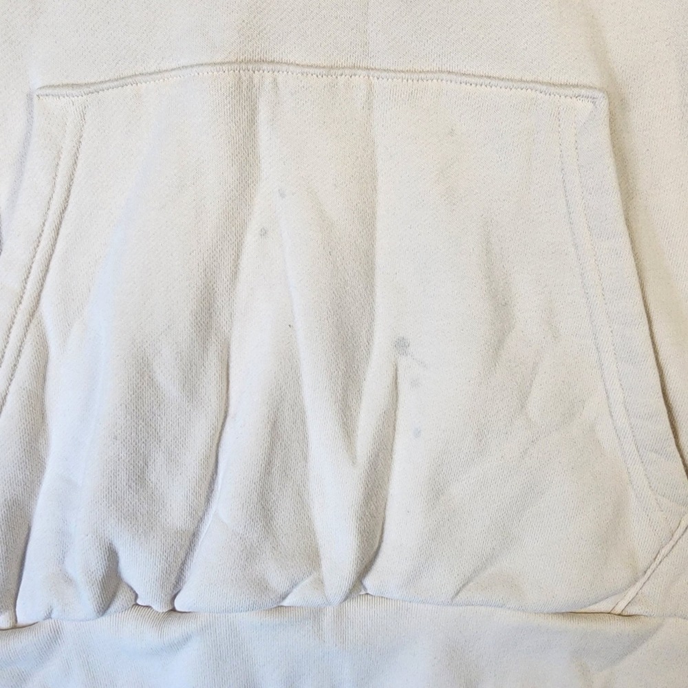 Adidas Hoodie Mens XL Cream Good Rainbow Trefoil Graphic Pullover Sweatshirt - Picture 10 of 11